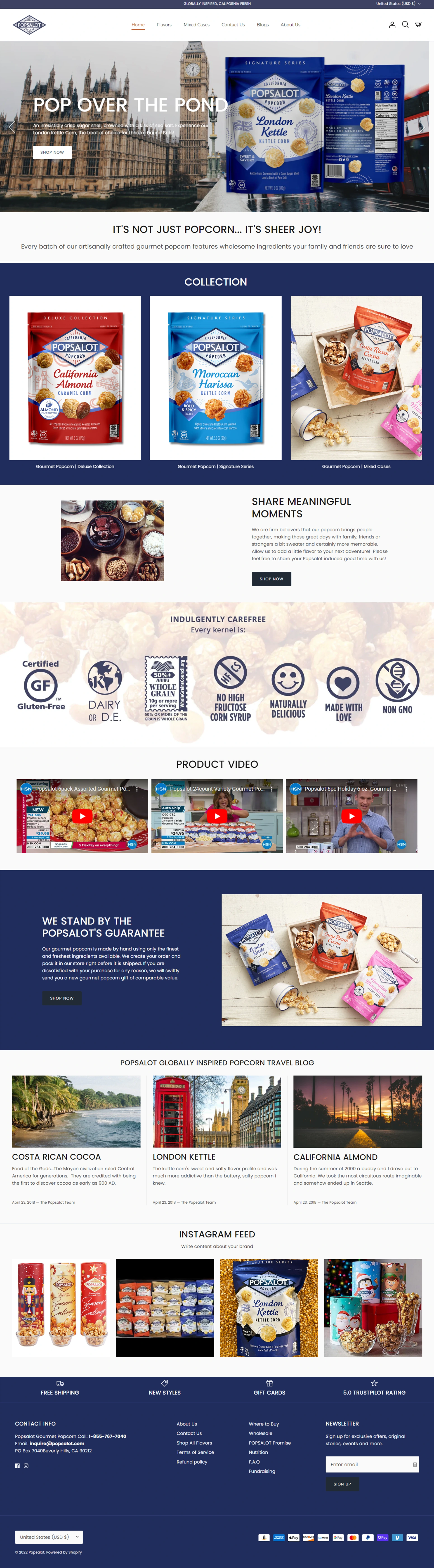 Popsalot Popcorn website design