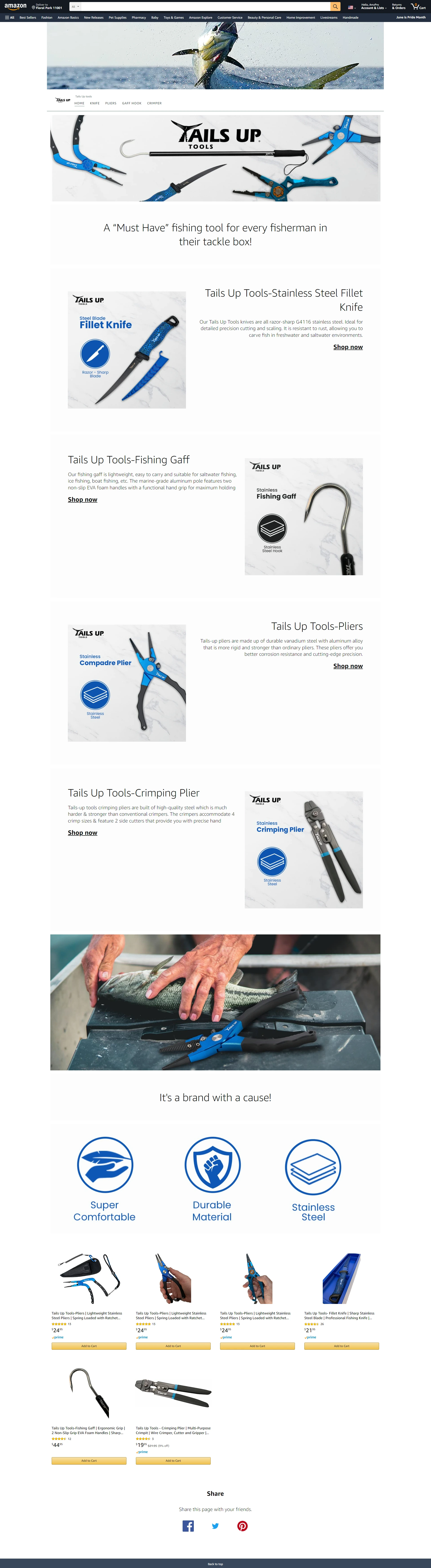 Tails Up Tools Amazon storefront design