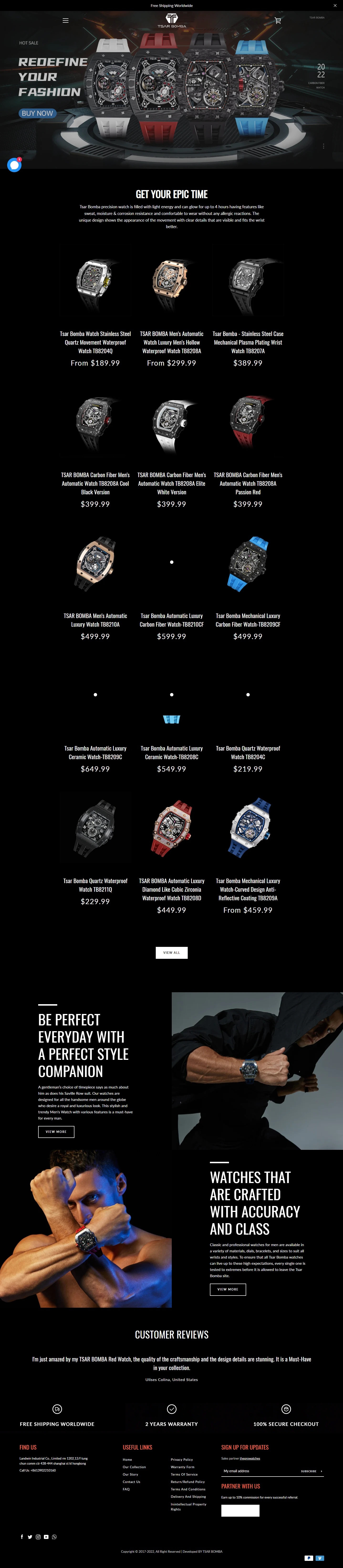 Tsar Bomba — Epic Time website design
